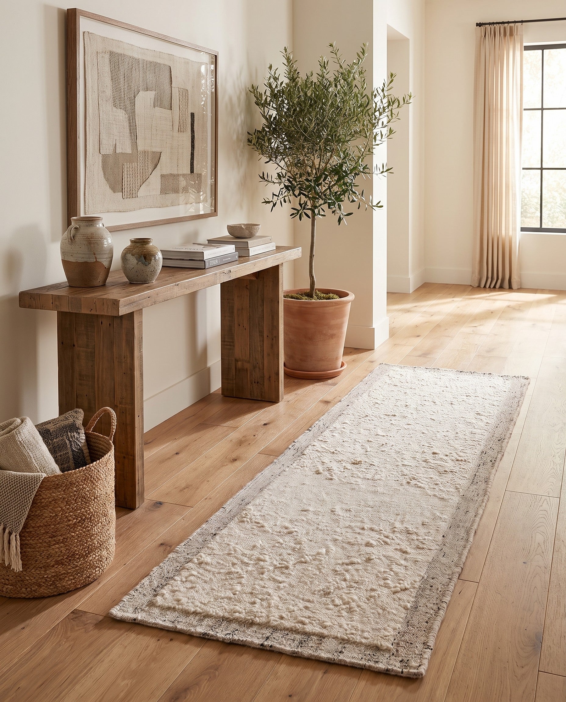 3' x 8' Hand Knotted Moroccan Wool Runner Rug