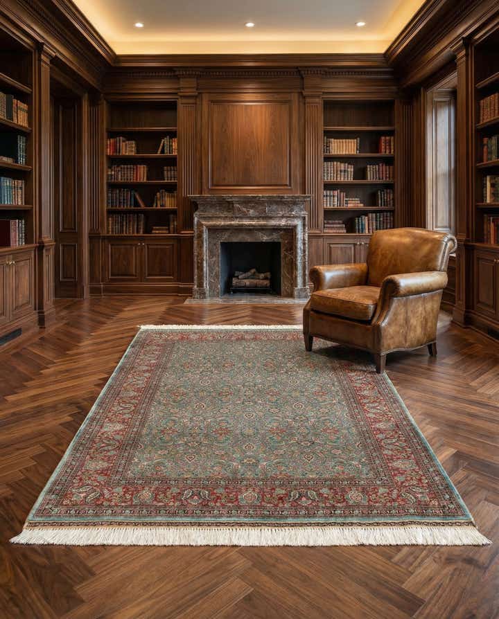 3' 10 x 5' 3 Hand Knotted Hereke Silk Rug