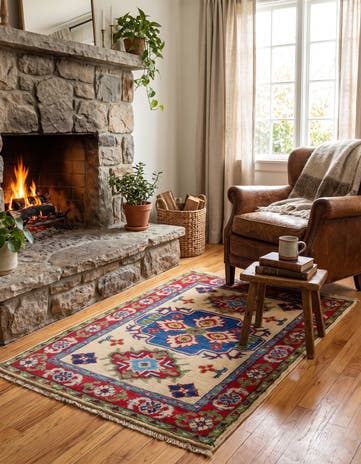 2' x 3' Hand Knotted Kazak Rug