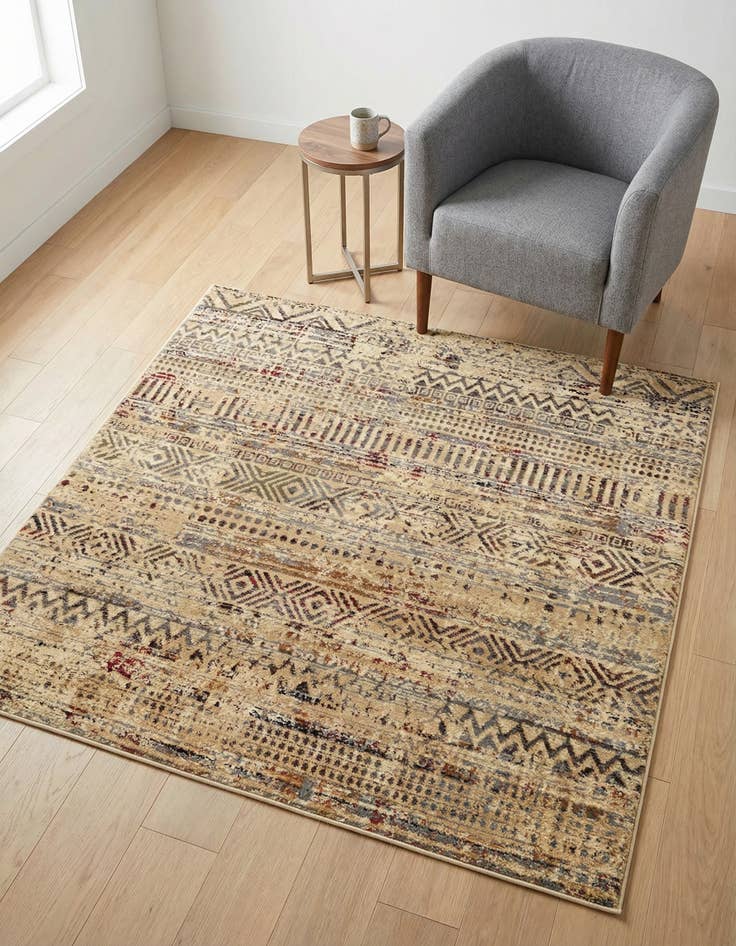 Detail image of 5' 3 x 5' 3 Saturn Square Rug