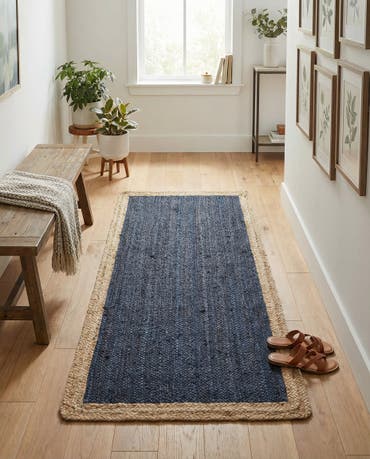  2' 7 x 6' 1  Hand Braided Jute Runner Rug