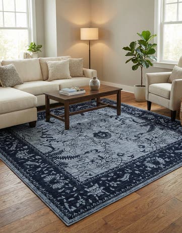 Blue Vista Square Rug
