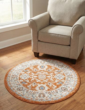 Rust Red Charlotte Round Rug