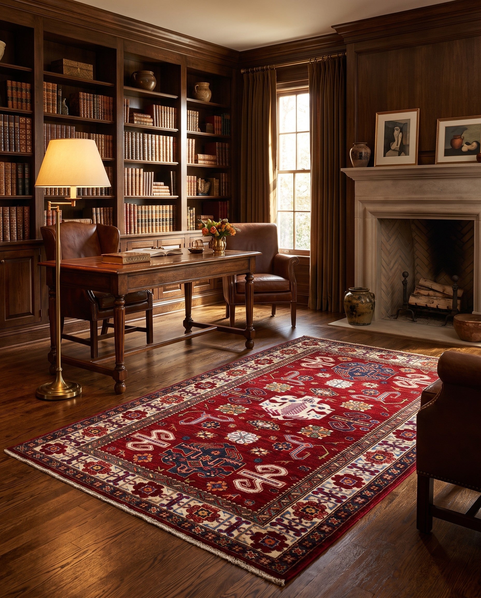 4' x 6' 7 Hand Knotted Kazak Rug