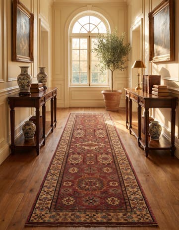 2' 7 x 9' 11 Hand Knotted Mamluk Ziegler Runner Rug