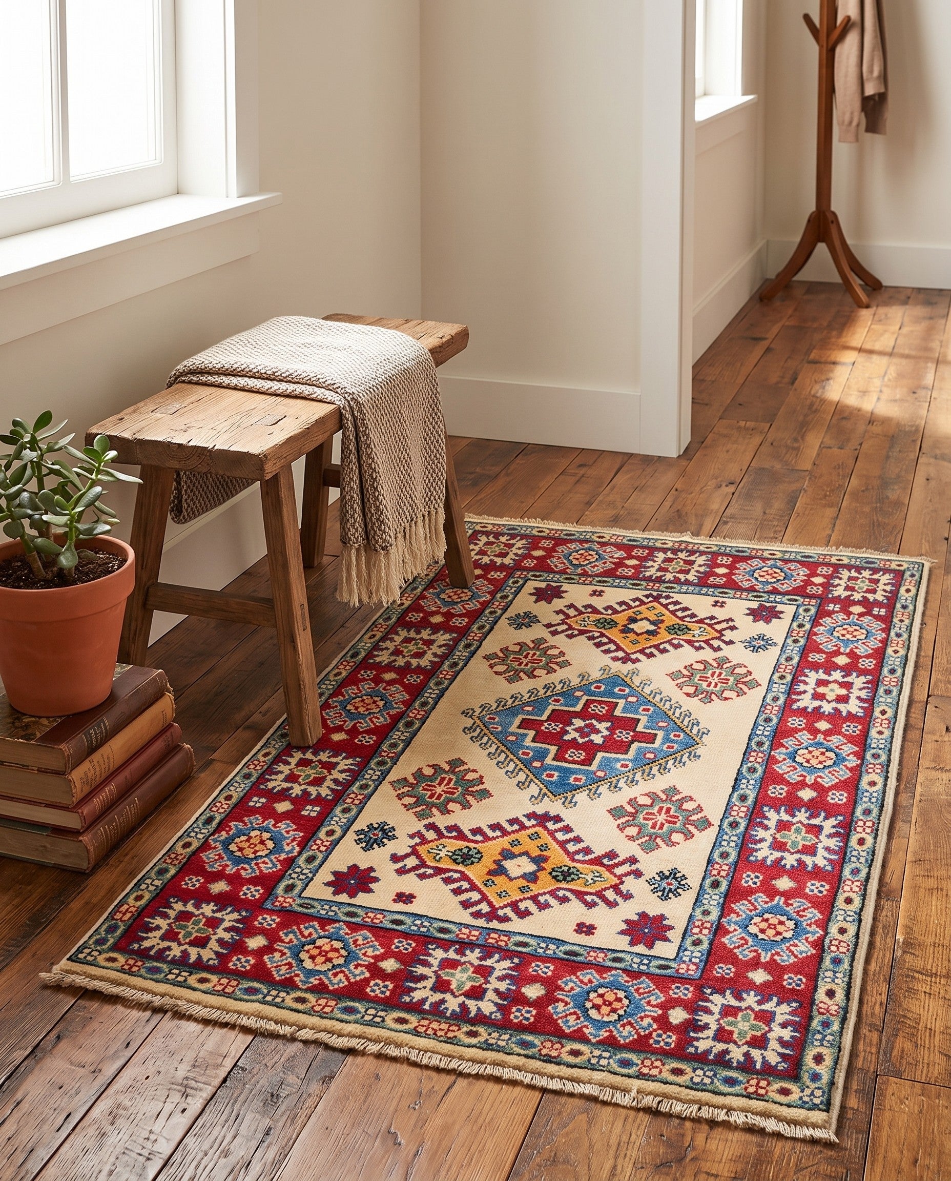 2' 7 x 4' 2 Hand Knotted Kazak Rug