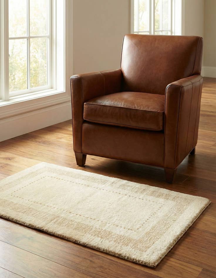 Detail image of 2' 4 x 4' 4 Hand Knotted Gabbeh Oriental Wool Rug