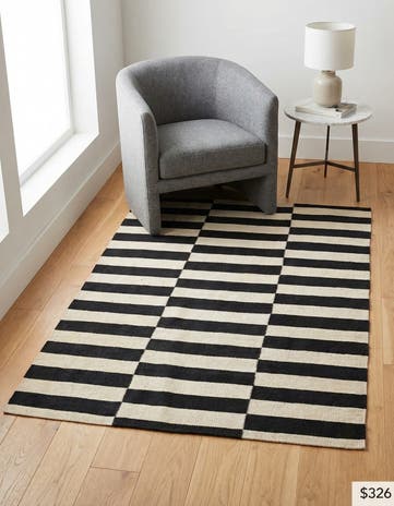 3' 3 x 4' 9 Hand Woven Kilim Modern Wool Rug