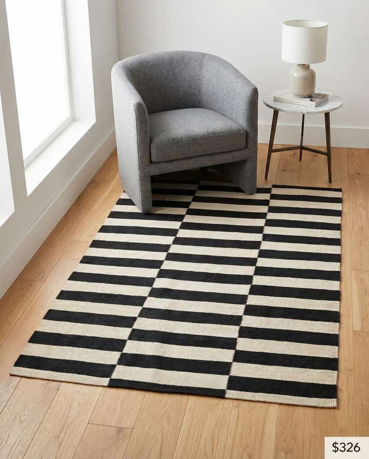 3' 3 x 4' 9 Hand Woven Kilim Modern Wool Rug
