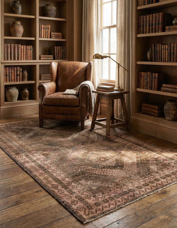 Detail image of 3' 8 x 5' 9 Hand Knotted Ultra Vintage Persian Wool Rug