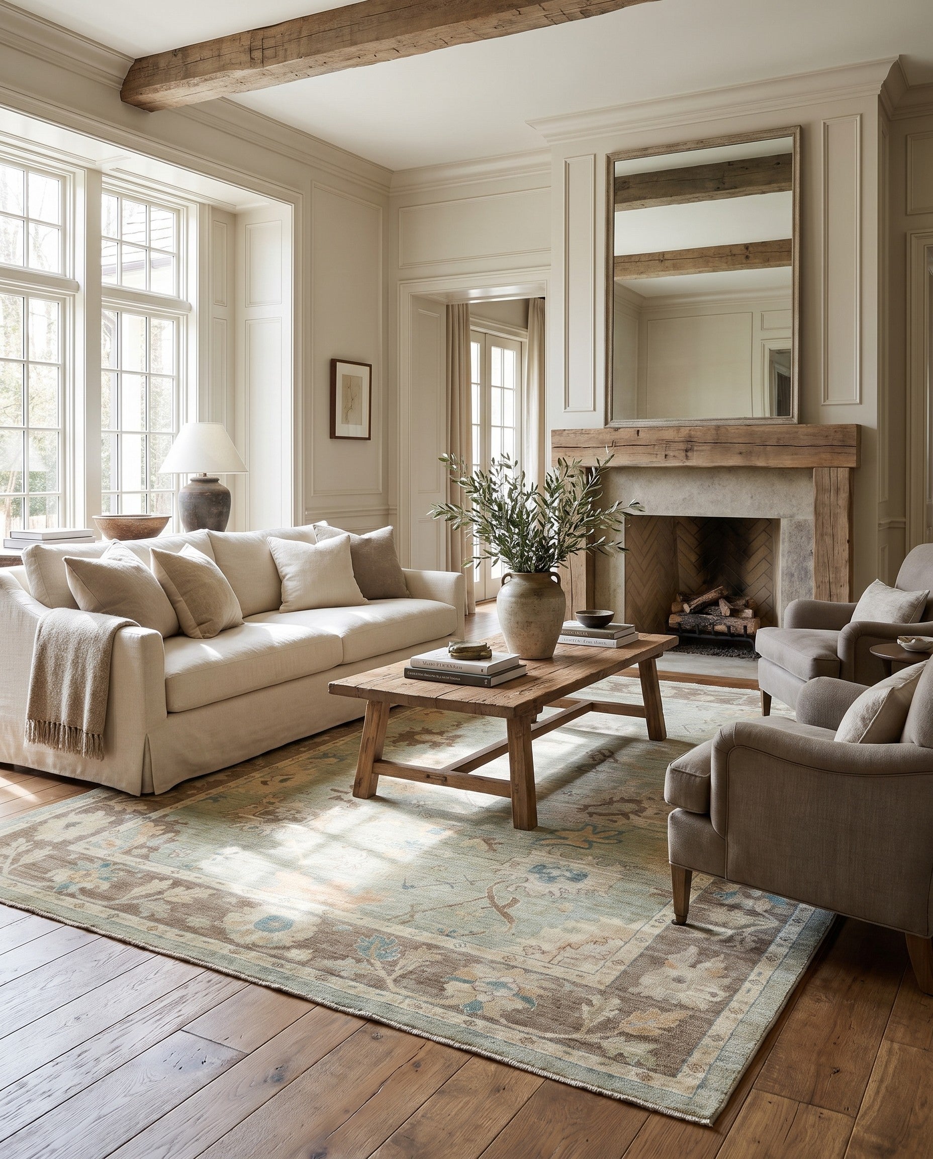 9' 2 x 11' 9 Hand Knotted Oushak Wool Rug