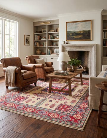 5' x 6' 6 Hand Knotted Kazak Rug