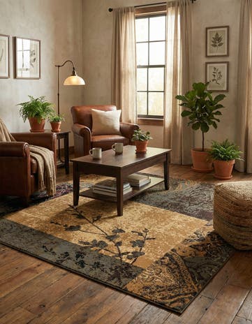 Beige Coffee Shop Square Rug