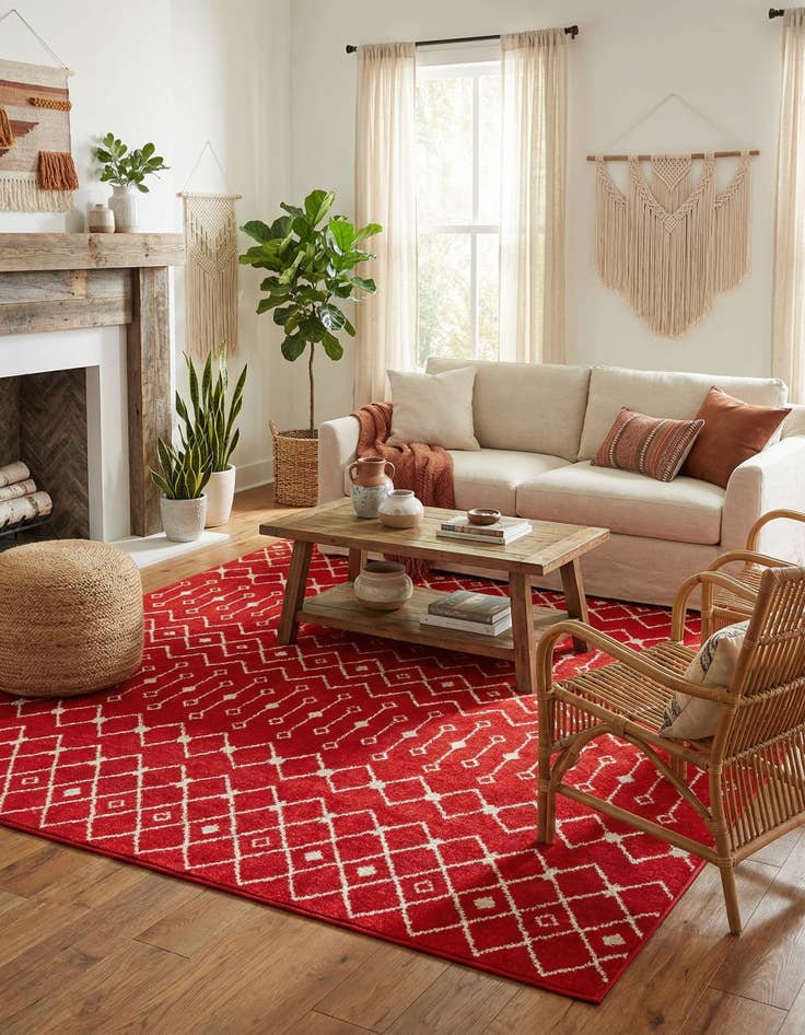 Detail image of 10' x 10' Moroccan Trellis Square Rug