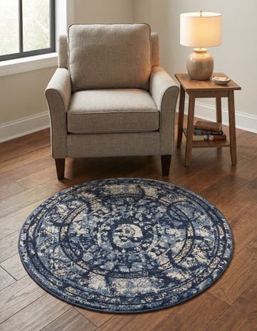 Blue Miranda Round Rug