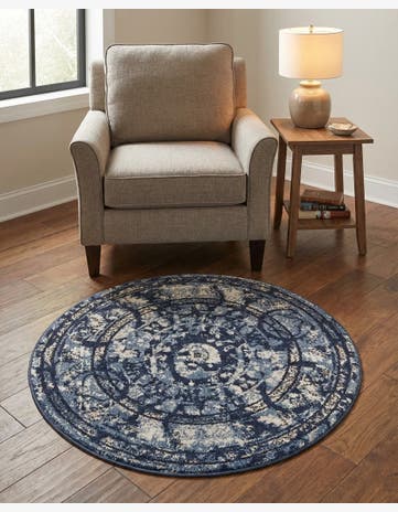 Blue Miranda Round Rug