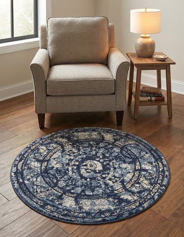 Blue Miranda Round Rug