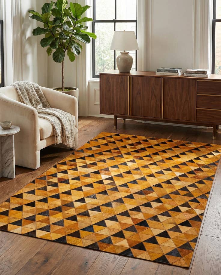 Detail image of 5' 1 x 7' 11 Cowhide Stocks Rug