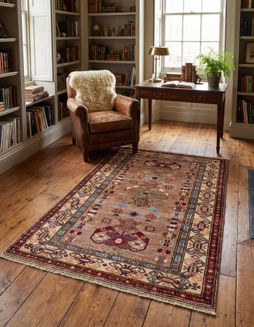 3' 5 x 5' 2 Hand Knotted Kazak Rug