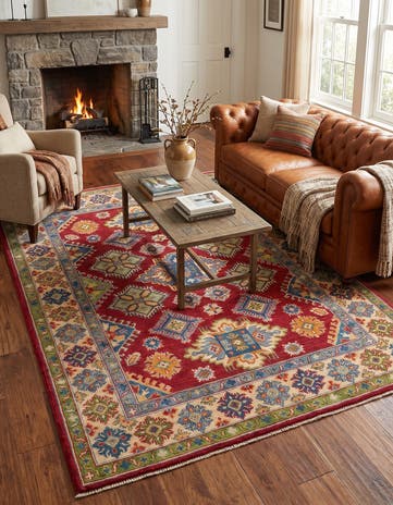 4' 10 x 6' 8 Hand Knotted Kazak Rug