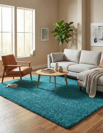 7' 10 x 10' Solid Shag Rug