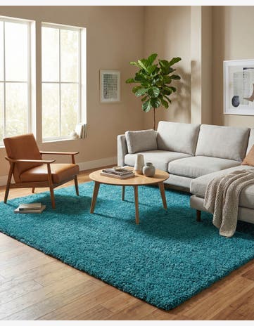 7' 10 x 10' Solid Shag Rug