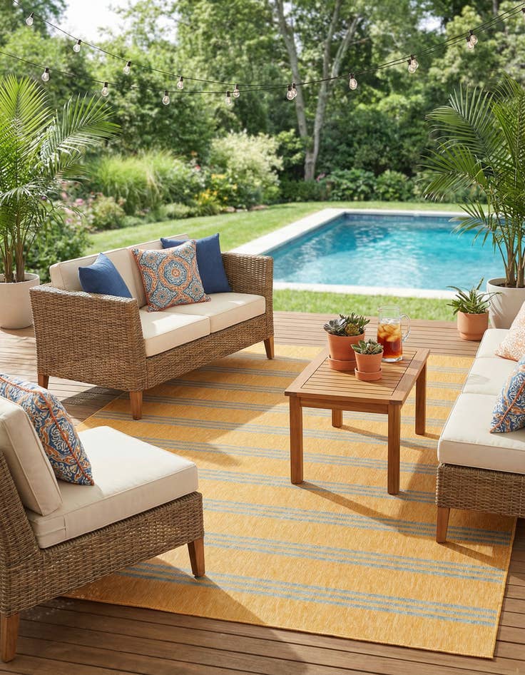 Detail image of 7' 10 x 10'  Washable Jill Zarin Anguilla Indoor / Outdoor Rug