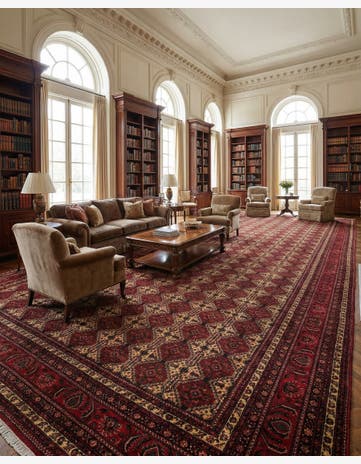 13' 4 x 20' 5 Hand Knotted Afghan Ersari Wool Rug