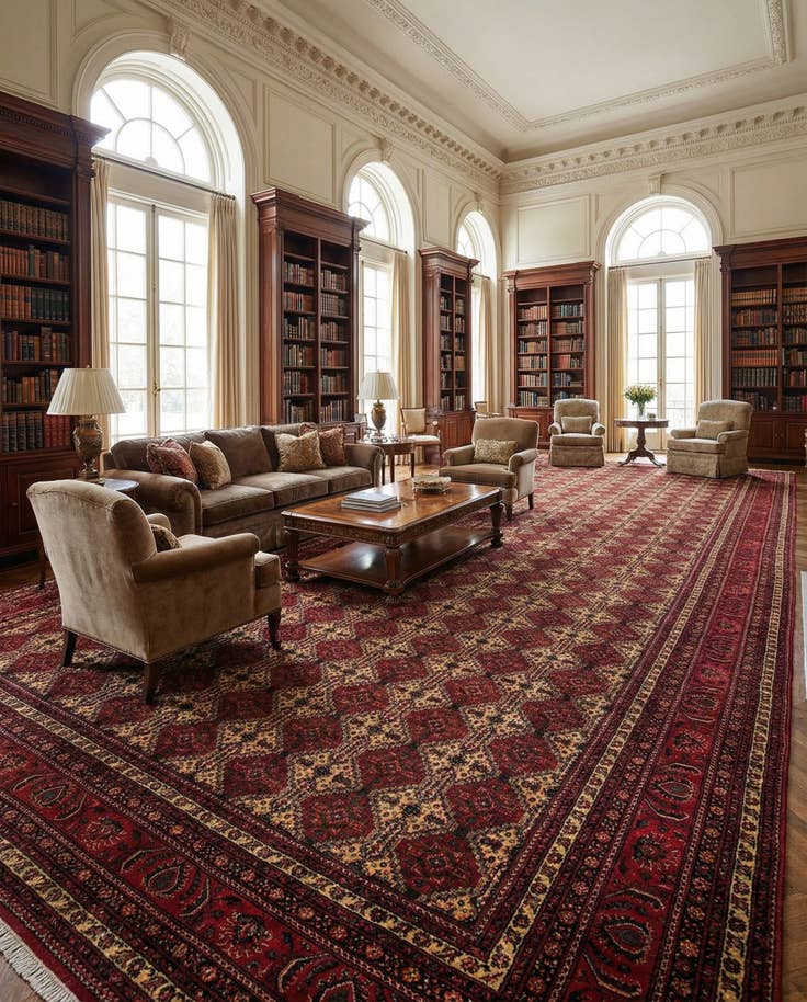 Detail image of 13' 4 x 20' 5 Hand Knotted Afghan Ersari Wool Rug