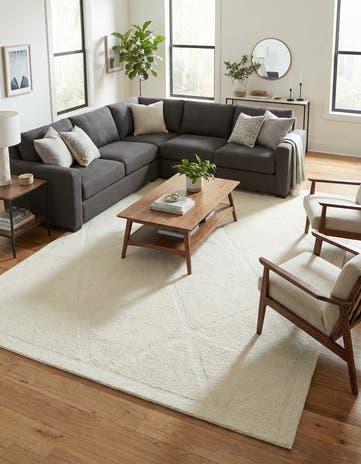 Ivory Trellis Shag Vloerkleed