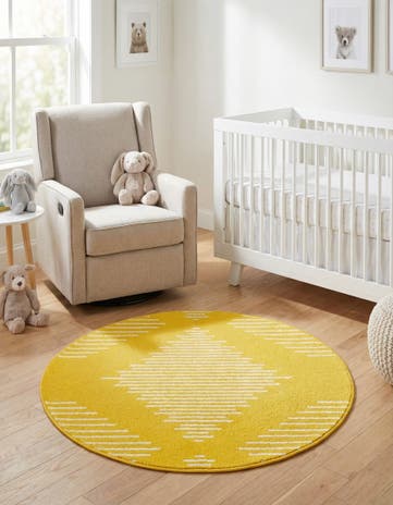Yellow Kai Round Rug