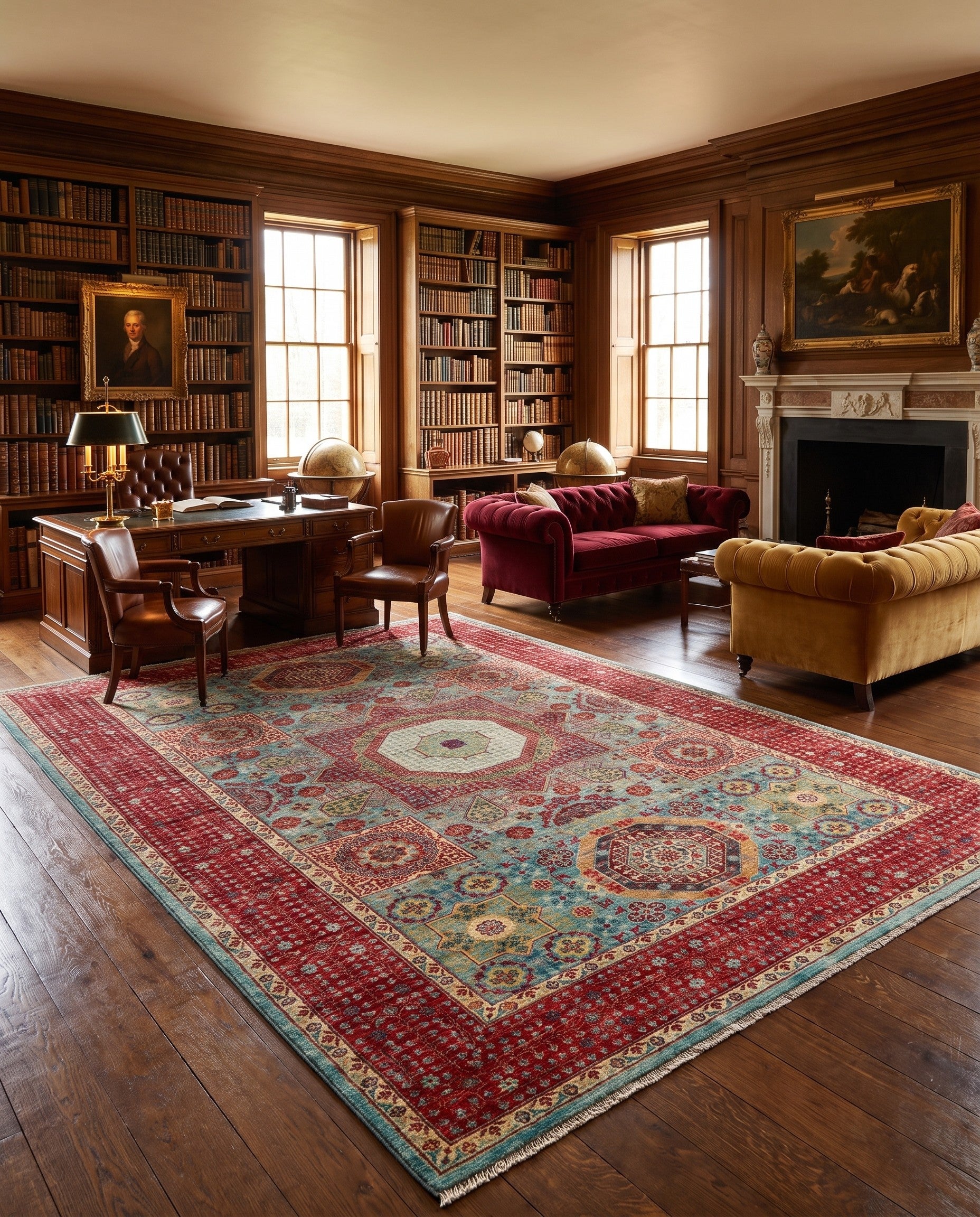 6' 8 x 9' 7 Hand Knotted Mamluk Ziegler Rug