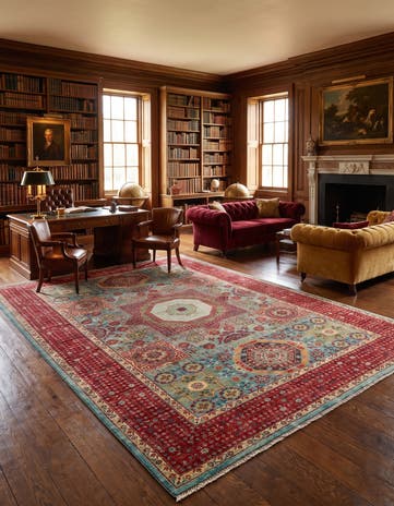 6' 8 x 9' 7 Hand Knotted Mamluk Ziegler Rug