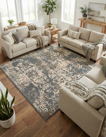 Gray Sahara Square Rug