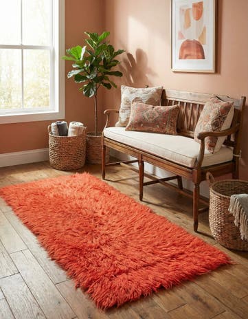 2' 4 x 4' 9 Hand Knotted Moroccan Wool Runner Rug
