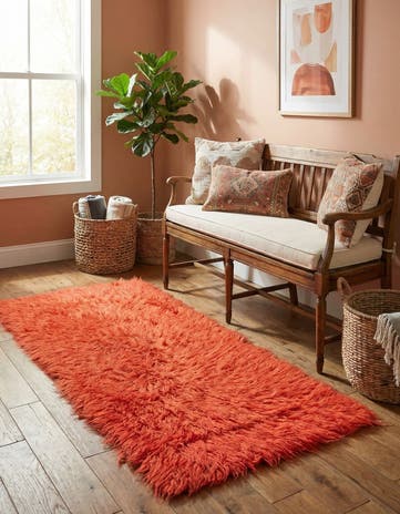 2' 4 x 4' 9 Hand Knotted Moroccan Wool Runner Rug