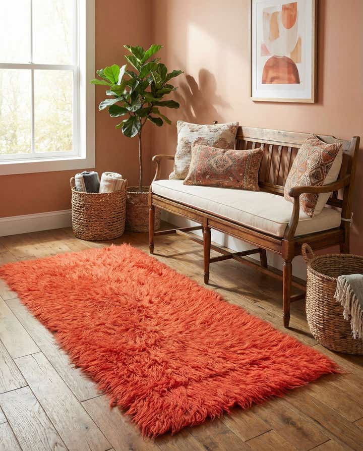 2' 4 x 4' 9 Hand Knotted Moroccan Wool Runner Rug