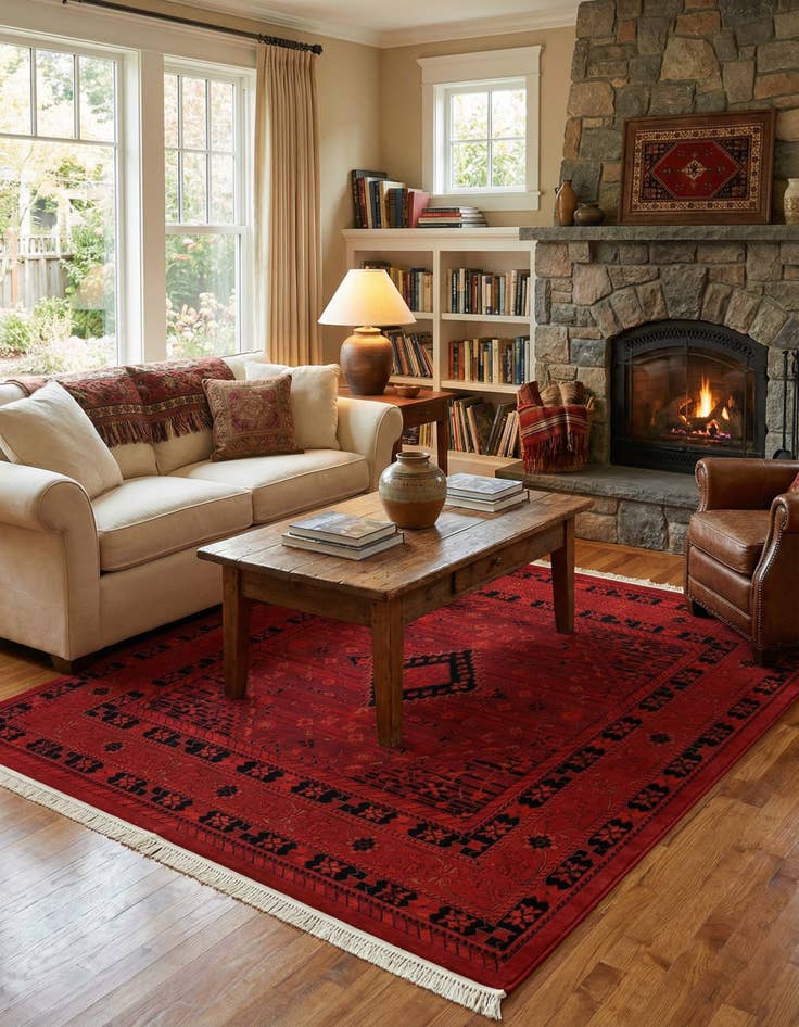 Detail image of 7' 10 x 7' 10 Bokhara Square Rug