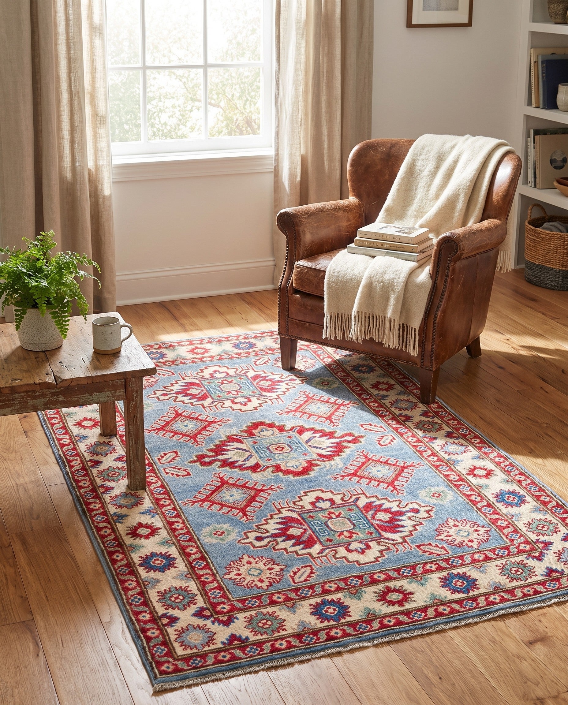 3' 3 x 5' Hand Knotted Kazak Rug