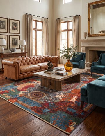 8' 10 x 9' 9 Hand Knotted Mamluk Ziegler Rug