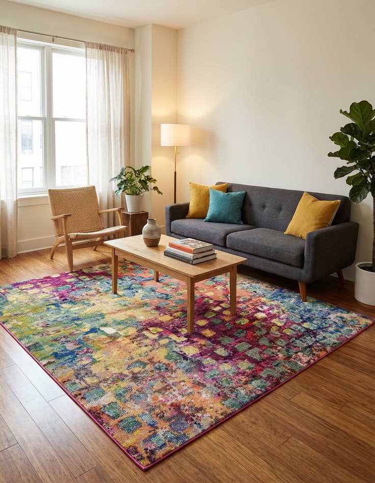 Detail image of 6' x 6' Washable Sevilla Square Rug