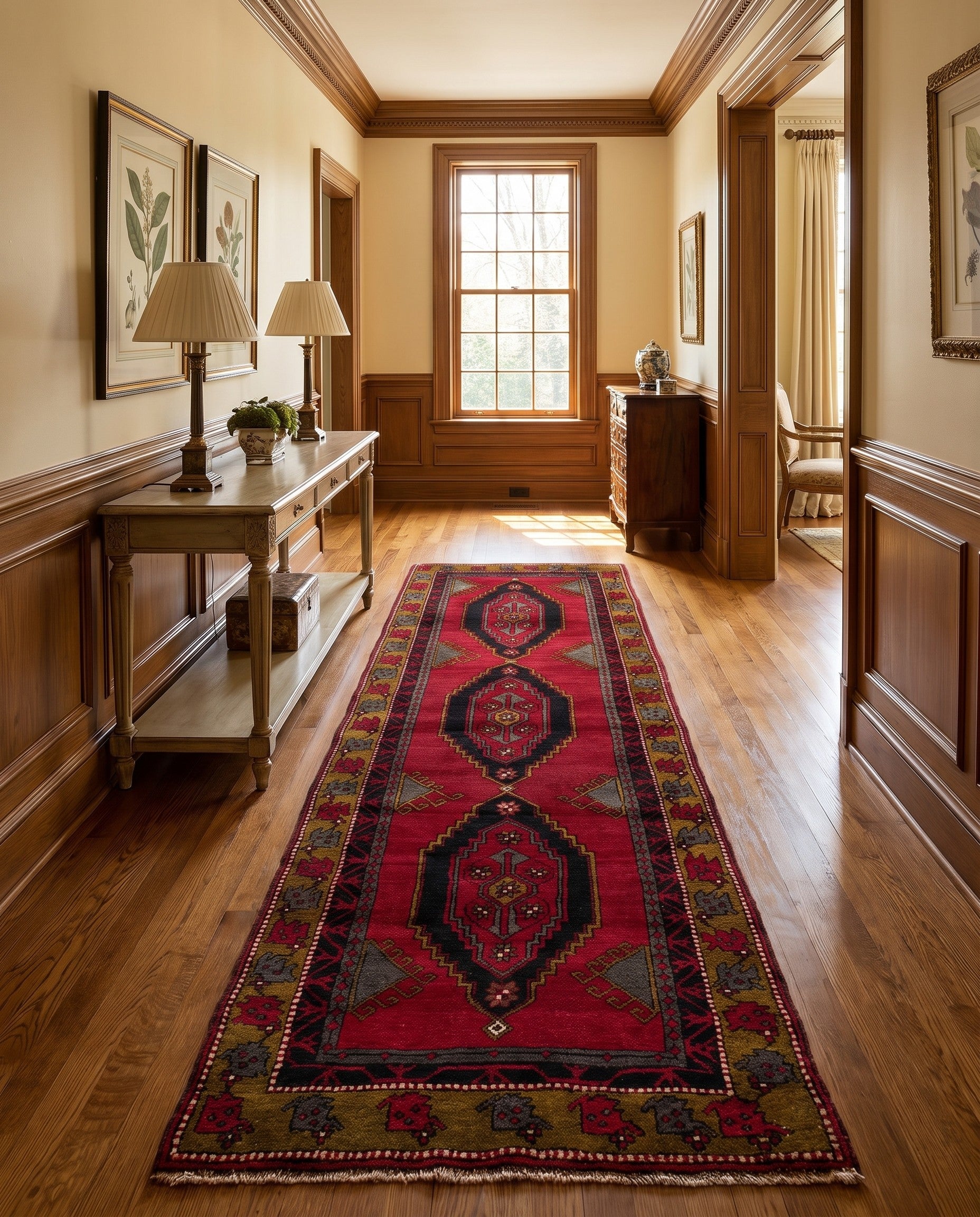 3' 9 x 11' 6 Hand Knotted Anatolian Wool Runner Rug