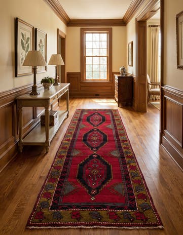 3' 9 x 11' 6 Hand Knotted Anatolian Wool Runner Rug