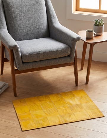 2' x 3' Cowhide Leather Rug
