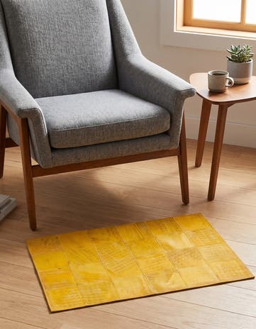 2' x 3' Cowhide Leather Rug