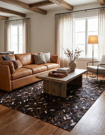 5' x 8' Cowhide Stocks Rug