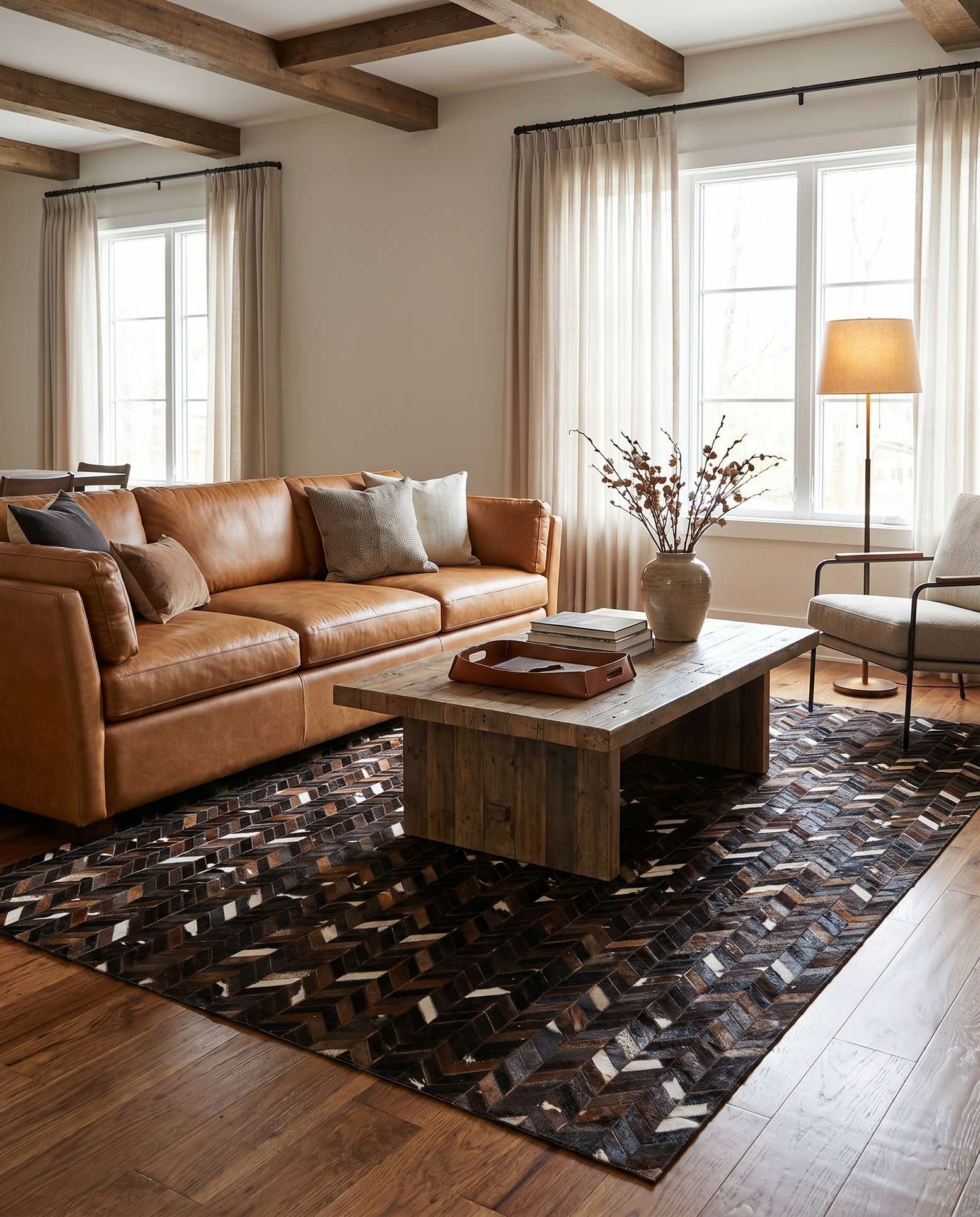 5' x 8' Cowhide Stocks Rug