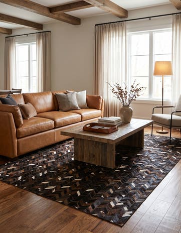 5' x 8' Cowhide Stocks Rug