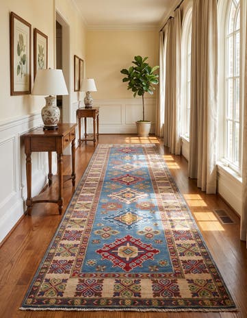 2' 11 x 10' 2 Hand Knotted Kazak Runner Rug