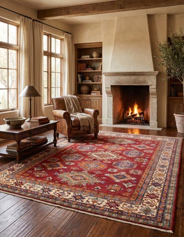 5' 9 x 7' 8 Hand Knotted Kazak Rug
